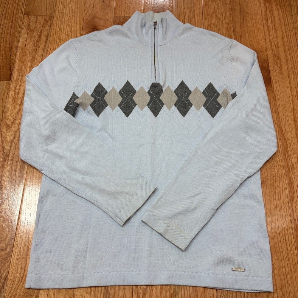 3 for $50 ☀️ Mexx Men's Quarter Zip Sweater - Light blue